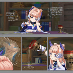 This is a pixiv picture whose title is Kokomi want to see the Swordfish.