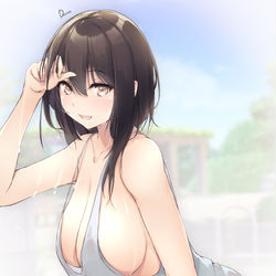 This is a pixiv picture whose title is 巨乳JKの日常【オリジナル】No.01.