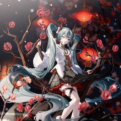 This is a pixiv picture whose title is 春節ミク2022.