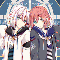 This is a pixiv picture whose title is Sailor Marine Parka Twins💙💚.