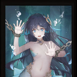 This is a pixiv picture whose title is 玻璃箱里的人鱼.