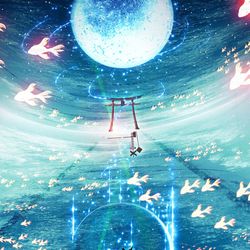 This is a pixiv picture whose title is 映る世界.