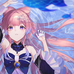 This is a pixiv picture whose title is 珊瑚宫心海.