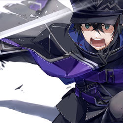 This is a pixiv picture whose title is 膝をつくのは一瞬.