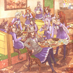 This is a pixiv picture whose title is トレーナー「ゴルシをサイゼに誘っただけなのに」.