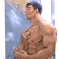 This is a pixiv picture whose title is シャワー男子.