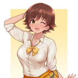 This is a pixiv picture whose title is 見せ紐未央～！.