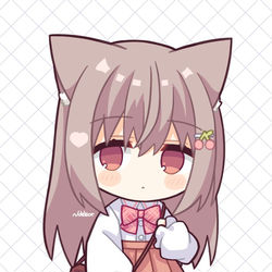This is a pixiv picture whose title is ちびキャラたれみみねこ.