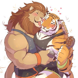 This is a pixiv picture whose title is イチャイチャ毛繕い.