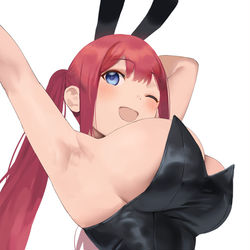 This is a pixiv picture whose title is 赤バニー.