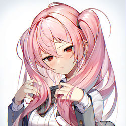 This is a pixiv picture whose title is ピンク髪JKちゃん.