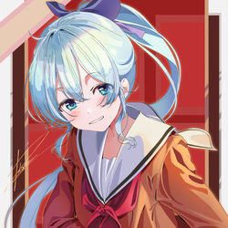 This is a pixiv picture whose title is なんかニヤケながら後ろ手に何か隠している雪城さん。.