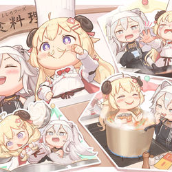 This is a pixiv picture whose title is 「ししわたクッキング」MVイラスト.