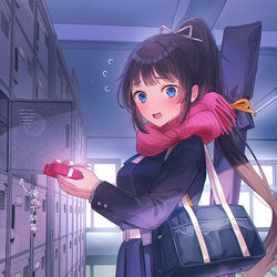 This is a pixiv picture whose title is バレンタイン、普段より早く登校してみた.