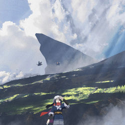 This is a pixiv picture whose title is 黒曜の原野.