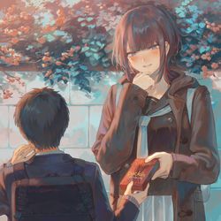 This is a pixiv picture whose title is 妃葵ちゃんのバレンタインデー.