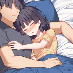 This is a pixiv picture whose title is 怖い映画なんて平気だもんっ！💢→2時間後……💧.