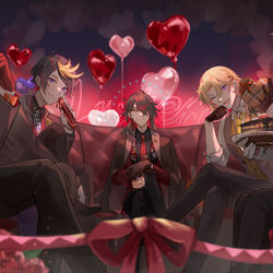 This is a pixiv picture whose title is 🧡💜❤️💛💙.