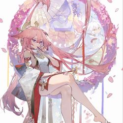 This is a pixiv picture whose title is Under the blossom tree.