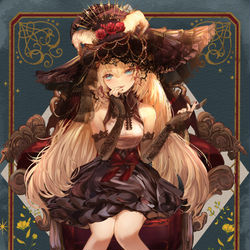 This is a pixiv picture whose title is 黒とレースの魔女(全身版).