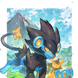 This is a pixiv picture whose title is ヒスイの大地を駆けるレントラー一族.