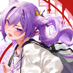 This is a pixiv picture whose title is ツンデレ幼馴染の刻晴と登校したい.