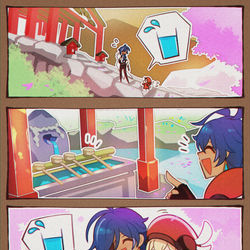 This is a pixiv picture whose title is 給水所！('ｖ').