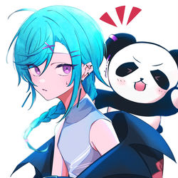 This is a pixiv picture whose title is 緑仙とパンダ.