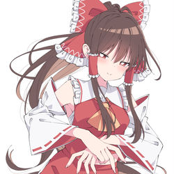 This is a pixiv picture whose title is ポニテ霊夢.
