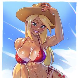 This is a pixiv picture whose title is Applejack's summer.