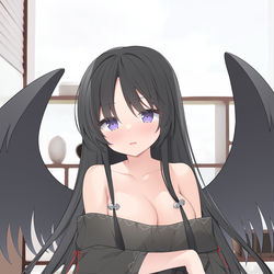 This is a pixiv picture whose title is 黑翼.