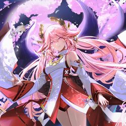 This is a pixiv picture whose title is YaeMiko.