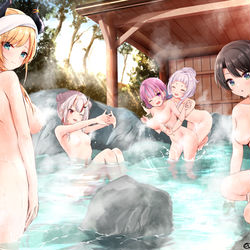 This is a pixiv picture whose title is 二期生温泉旅行.