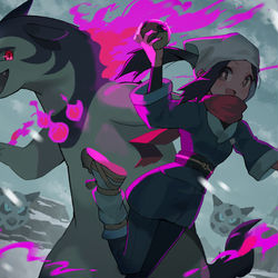 This is a pixiv picture whose title is ヒスイバクフーン.