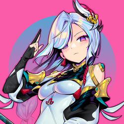 This is a pixiv picture whose title is 申鹤的白皮衣~.