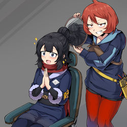 This is a pixiv picture whose title is 理髪.