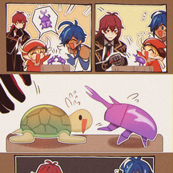 This is a pixiv picture whose title is 🐢💦🤨.