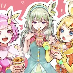 This is a pixiv picture whose title is カップヌードル×プロセカ.