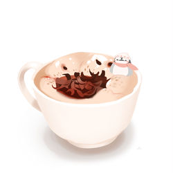 This is a pixiv picture whose title is ふわふわホットチョコレート.