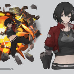 This is a pixiv picture whose title is 黑紅.