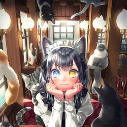 This is a pixiv picture whose title is 純ねこ喫茶.