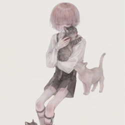 This is a pixiv picture whose title is 猫猫.