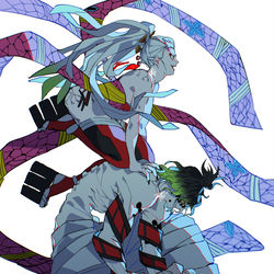 This is a pixiv picture whose title is 謝花兄妹.