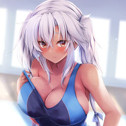 This is a pixiv picture whose title is いつも水着のサイズが合ってない武蔵しゃん.