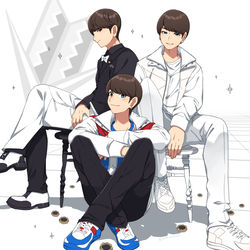 This is a pixiv picture whose title is 五色と白と黒.