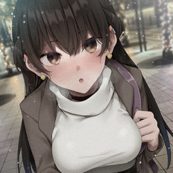 This is a pixiv picture whose title is 「今日は帰らなくてもいい？」.
