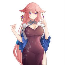 This is a pixiv picture whose title is 【手书】八重神子稿.