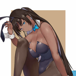 This is a pixiv picture whose title is 褐色バニー.