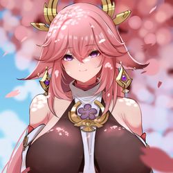 This is a pixiv picture whose title is 八重神子.