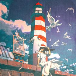 This is a pixiv picture whose title is 鳩.
